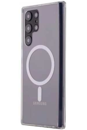 Samsung Galaxy S22 Ultra Kılıf Magneticsafe Şeffaf Silikon - Şeffaf-(5796)