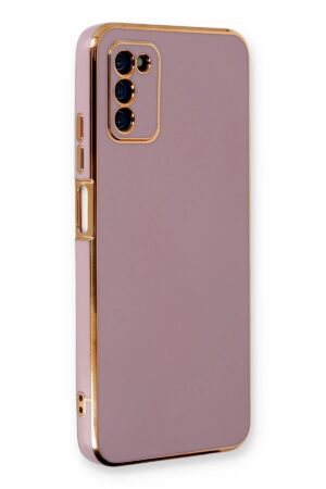 Samsung Galaxy A03S Kılıf Volet Silikon - Mor-(5796)