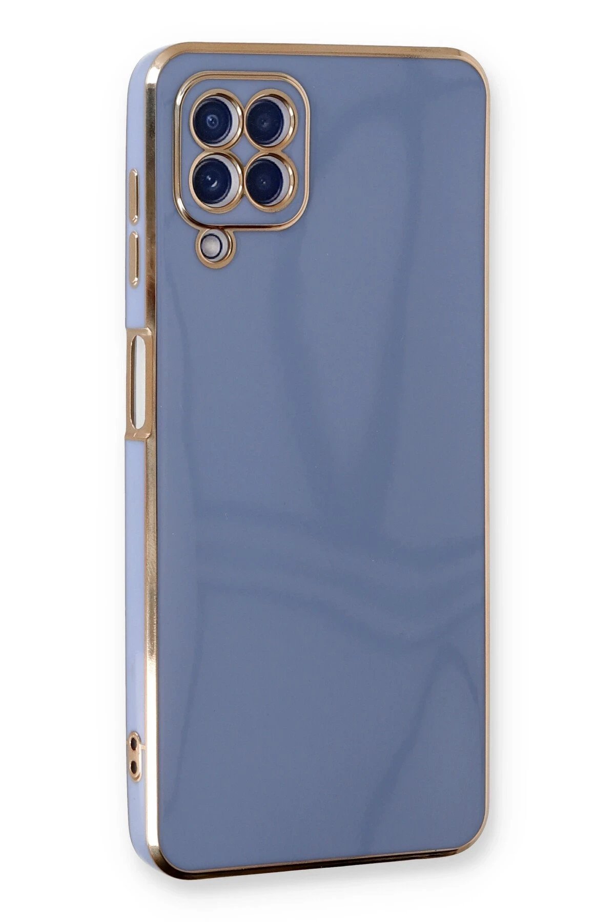 Samsung Galaxy A22 Kılıf Volet Silikon - Mavi-(5796)