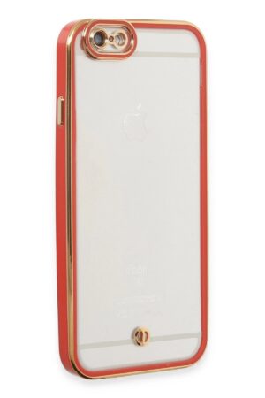 iPhone 6 Kılıf Liva Lens Silikon - Kırmızı-(5796)