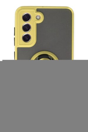 Samsung Galaxy S21 FE Kılıf Montreal Yüzüklü Silikon Kapak - Sarı-(5796)