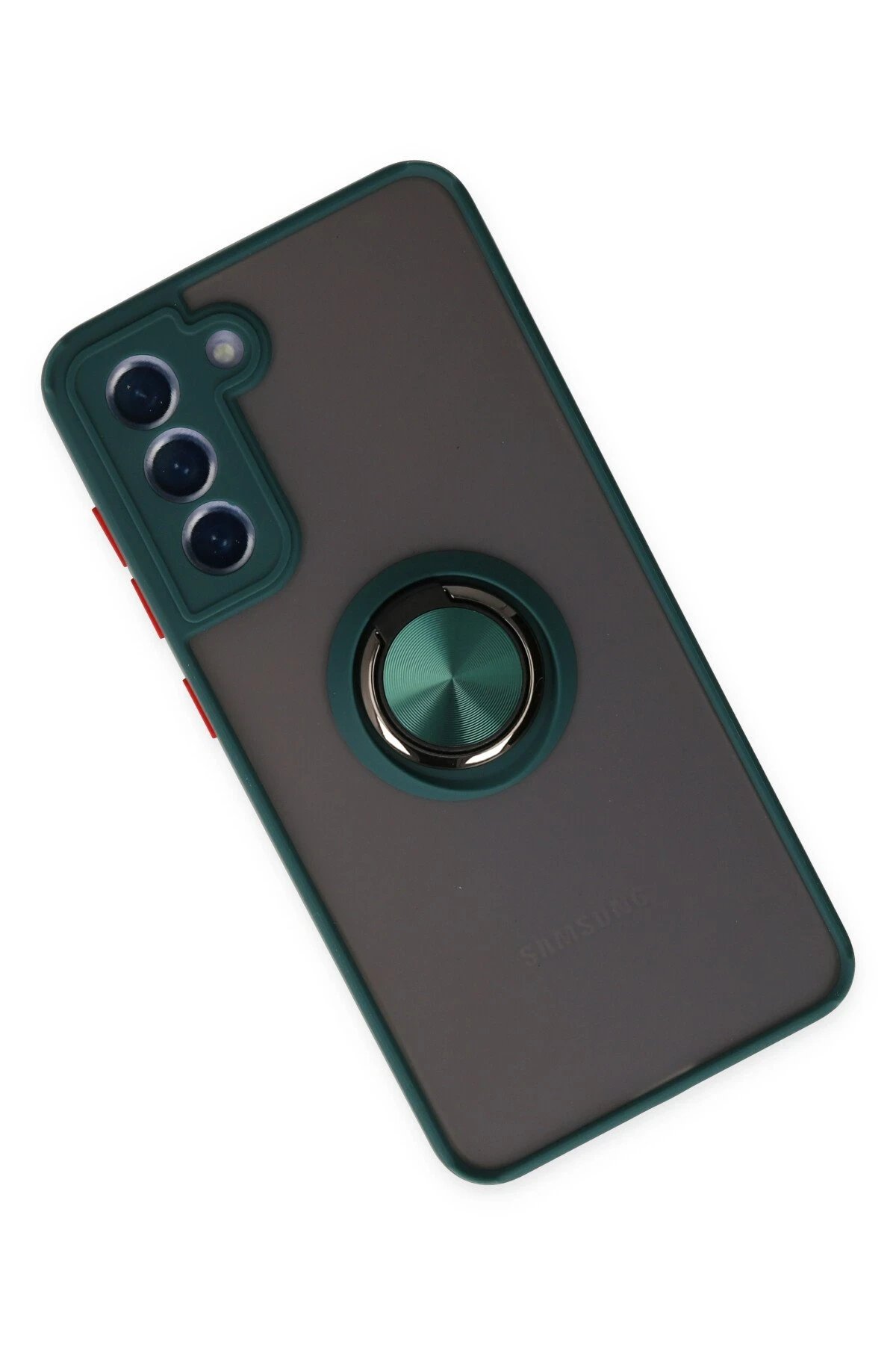 Samsung Galaxy S21 FE Kılıf Montreal Yüzüklü Silikon Kapak - Yeşil-(5796) - Görsel 2