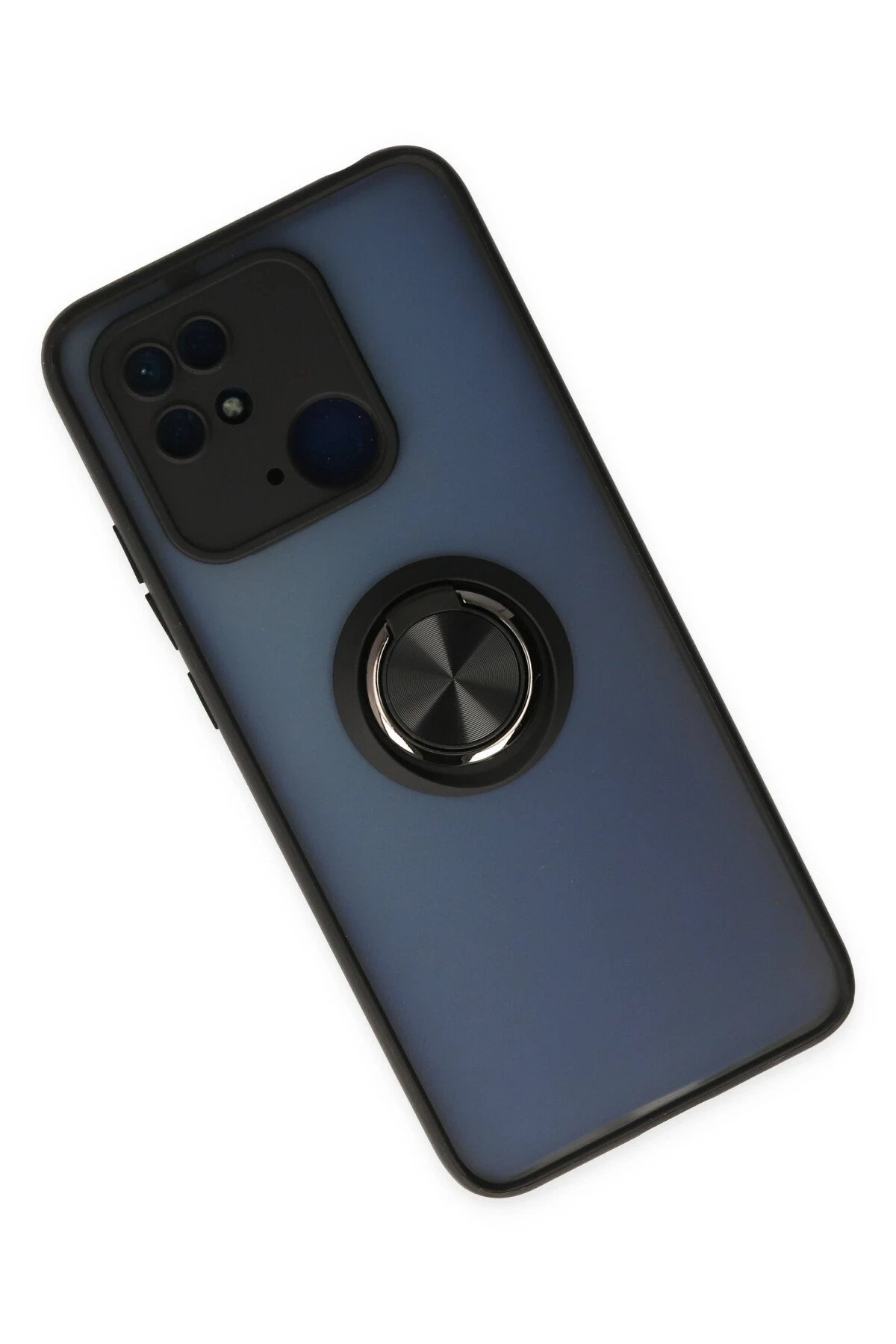 Xiaomi Redmi 10C Kılıf Montreal Yüzüklü Silikon Kapak - Siyah-(5796) - Görsel 2