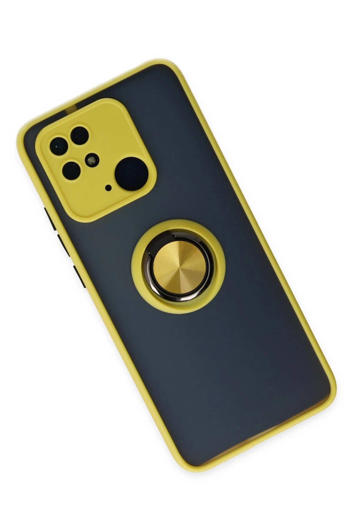 Xiaomi Redmi 10C Kılıf Montreal Yüzüklü Silikon Kapak - Sarı-(5796) - Görsel 2