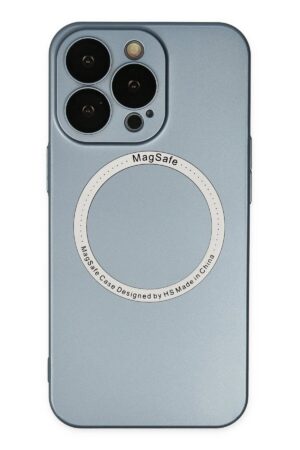 iPhone 13 Pro Kılıf Jack Magneticsafe Lens Silikon - Sierra Blue-(5796)