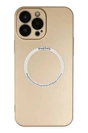 iPhone 13 Pro Kılıf Jack Magneticsafe Lens Silikon - Gold-(5796)