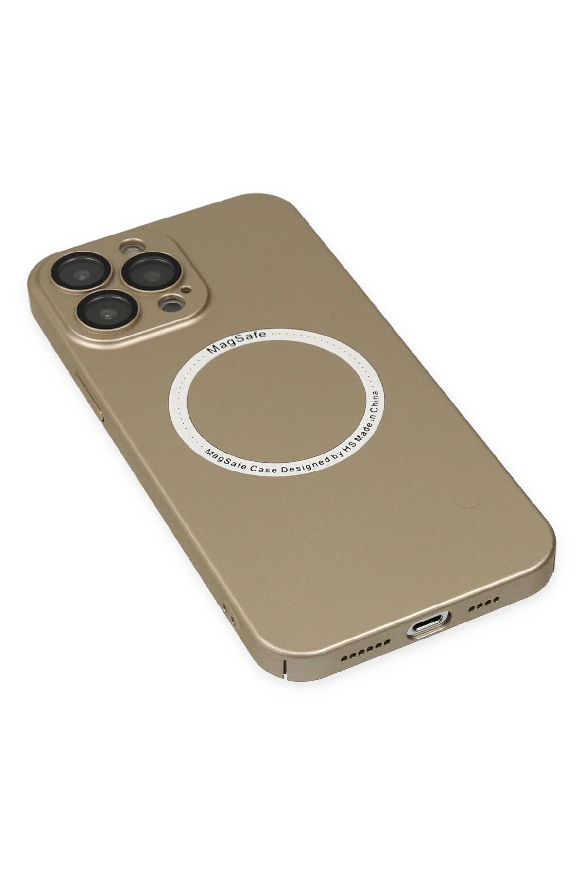 iPhone 13 Pro Kılıf Jack Magneticsafe Lens Silikon - Gold-(5796) - Görsel 4