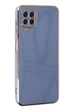 Samsung Galaxy A12 Kılıf Volet Silikon - Mavi-(5796)