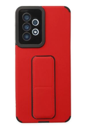 Samsung Galaxy A33 5G Kılıf Mega Standlı Silikon - Kırmızı-(5796)