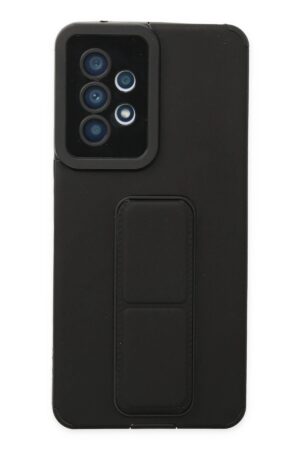 Samsung Galaxy A53 5G Kılıf Mega Standlı Silikon - Siyah-(5796)