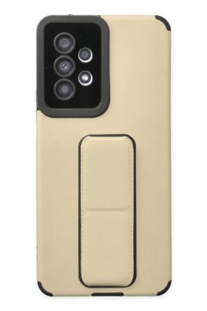 Samsung Galaxy A53 5G Kılıf Mega Standlı Silikon - Gold-(5796)