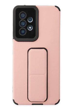 Samsung Galaxy A53 5G Kılıf Mega Standlı Silikon - Pudra-(5796)