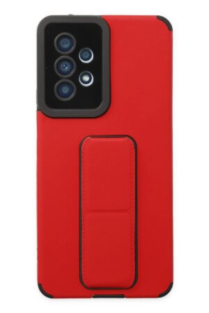Samsung Galaxy A53 5G Kılıf Mega Standlı Silikon - Kırmızı-(5796)