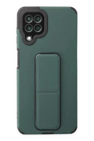 Samsung Galaxy A22 Kılıf Mega Standlı Silikon - Yeşil-(5796)