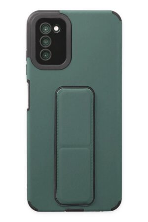 Samsung Galaxy A03S Kılıf Mega Standlı Silikon - Yeşil-(5796)