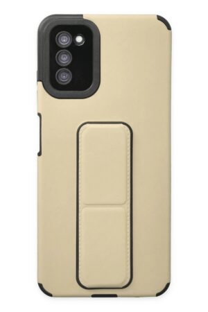 Samsung Galaxy A03S Kılıf Mega Standlı Silikon - Gold-(5796)
