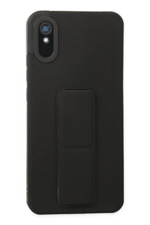 Xiaomi Redmi 9A Kılıf Mega Standlı Silikon - Siyah-(5796)