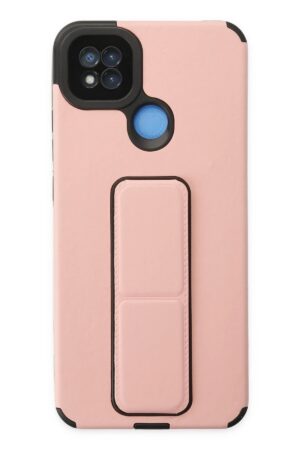 Xiaomi Redmi 9C Kılıf Mega Standlı Silikon - Pudra-(5796)