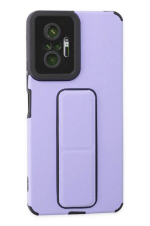 Xiaomi Redmi Note 10 Pro Kılıf Mega Standlı Silikon - Lila-(5796)