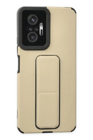 Xiaomi Redmi Note 10 Pro Kılıf Mega Standlı Silikon - Gold-(5796)