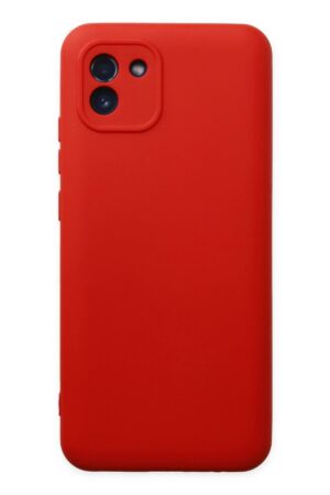 Samsung Galaxy A03 Kılıf Nano içi Kadife Silikon - Kırmızı-(5796)