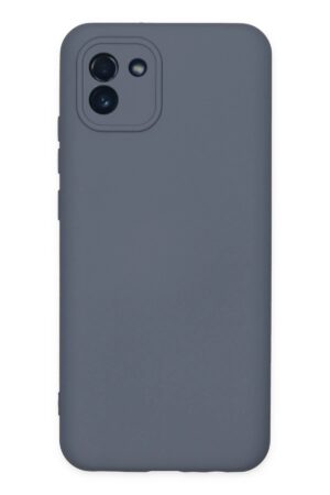 Samsung Galaxy A03 Kılıf Nano içi Kadife Silikon - Gri-(5796)