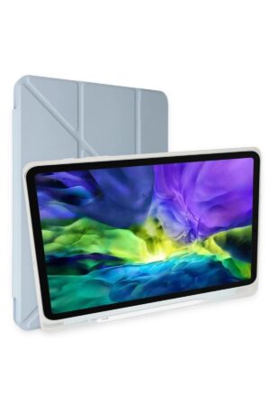 iPad Pro 12.9 (2021) Kılıf Kalemlikli Mars Tablet Kılıfı - Mavi-(5796)