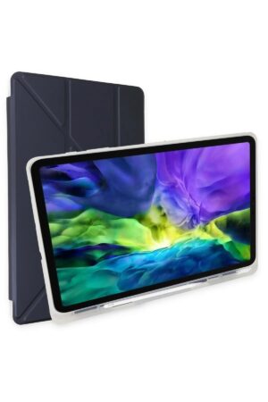 Samsung Galaxy T870 Tab S7 11 Kılıf Kalemlikli Mars Tablet Kılıfı - Lacivert-(5796)