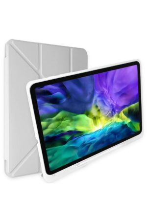 Samsung Galaxy X200 Tab A8 10.5 Kılıf Kalemlikli Mars Tablet Kılıfı - Gri-(5796)