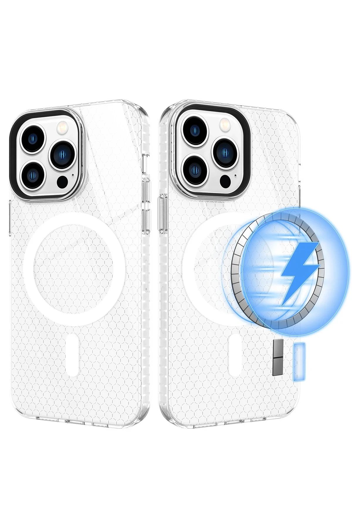 iPhone 13 Pro Max Kılıf Beta Magneticsafe Silikon - Şeffaf-(5796) - Görsel 2