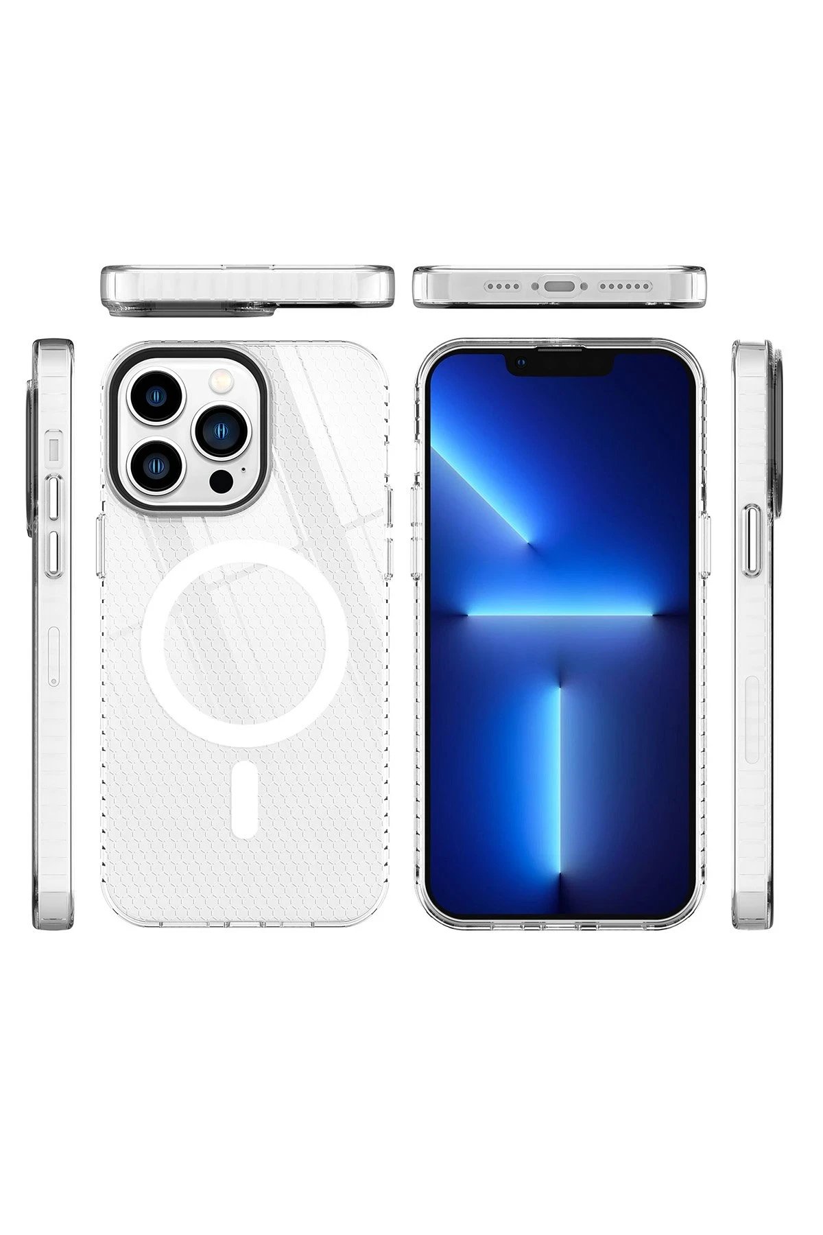 iPhone 13 Pro Max Kılıf Beta Magneticsafe Silikon - Şeffaf-(5796) - Görsel 3