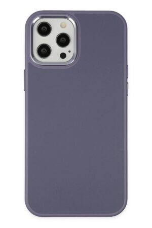 iPhone 12 Pro Max Kılıf Asya Deri Silikon - Mor-(5796)
