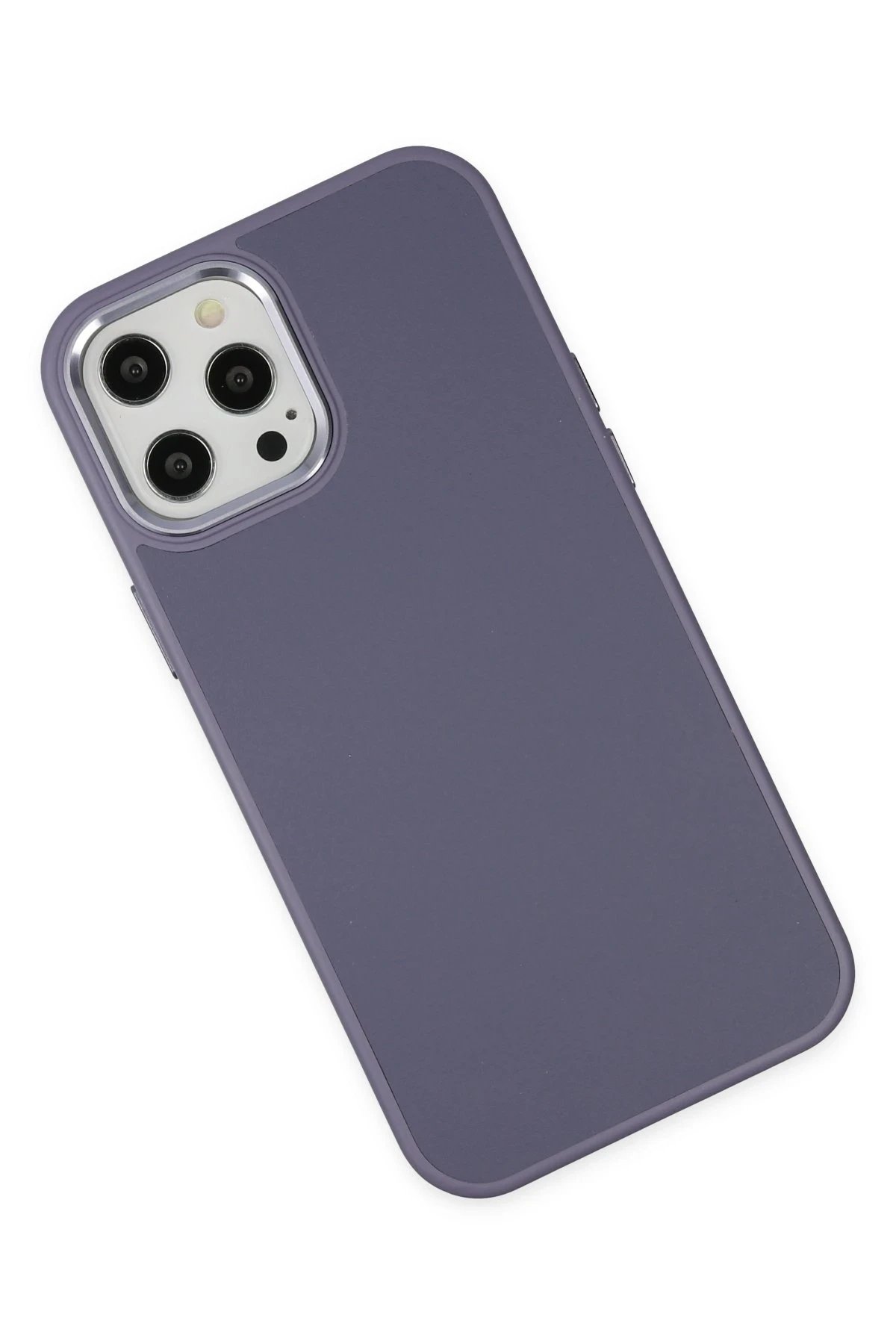 iPhone 12 Pro Max Kılıf Asya Deri Silikon - Mor-(5796) - Görsel 3