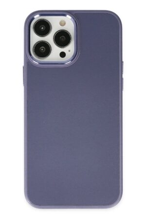 iPhone 13 Pro Kılıf Asya Deri Silikon - Mor-(5796)