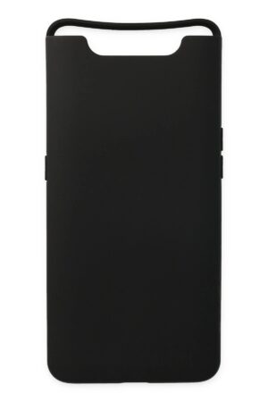 Samsung Galaxy A80 Kılıf Nano içi Kadife Silikon - Siyah-(5796)