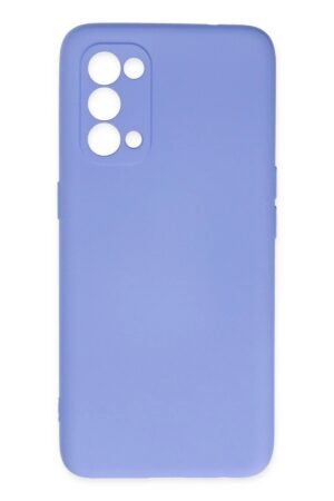Oppo Reno 5 Kılıf Nano içi Kadife Silikon - Lila-(5796)
