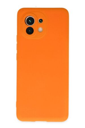 Xiaomi Mi 11 Kılıf Nano içi Kadife Silikon - Turuncu-(5796)