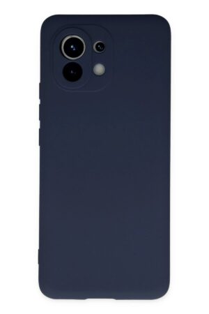 Xiaomi Mi 11 Kılıf Nano içi Kadife Silikon - Lacivert-(5796)