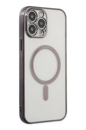 iPhone 14 Pro Kılıf Magneticsafe Lazer Silikon - Siyah-(5796)