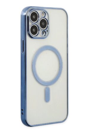 iPhone 14 Pro Kılıf Magneticsafe Lazer Silikon - Sierra Blue-(5796)