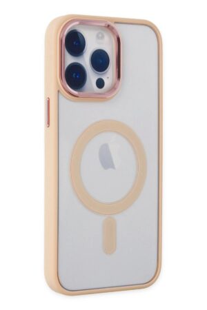 iPhone 14 Pro Kılıf Room Magneticsafe Silikon - Pudra-(5796)