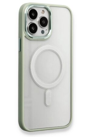 iPhone 14 Pro Max Kılıf Room Magneticsafe Silikon - Su Yeşili-(5796)