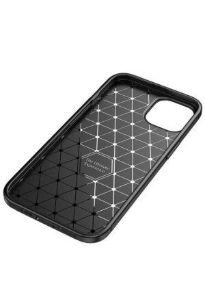 iPhone 14 Kılıf Auto Focus Karbon Kapak - Siyah-(5796)