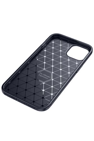 iPhone 14 Kılıf Auto Focus Karbon Kapak - Lacivert-(5796)