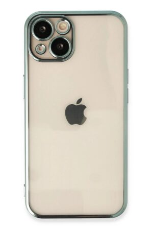 iPhone 14 Kılıf Lensli Silikon - Yeşil-(5796)