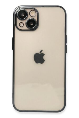iPhone 14 Plus Kılıf Lensli Silikon - Siyah-(5796)