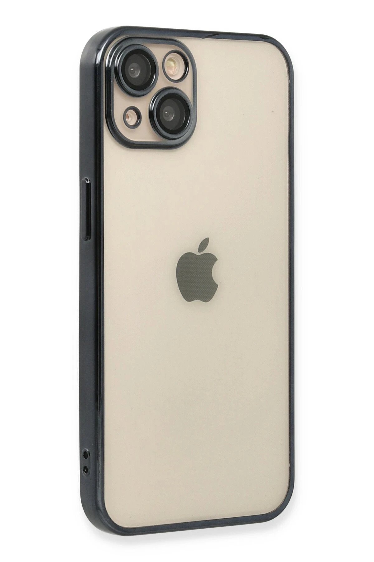 iPhone 14 Plus Kılıf Lensli Silikon - Siyah-(5796) - Görsel 2
