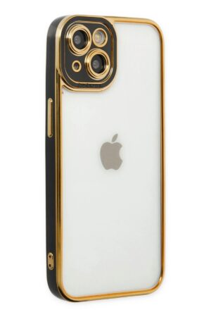 iPhone 14 Plus Kılıf Liva Lens Silikon - Siyah-(5796)