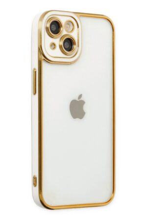 iPhone 14 Plus Kılıf Liva Lens Silikon - Beyaz-(5796)