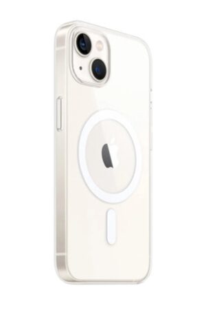 iPhone 14 Plus Kılıf Magneticsafe Şeffaf Silikon - Şeffaf-(5796)